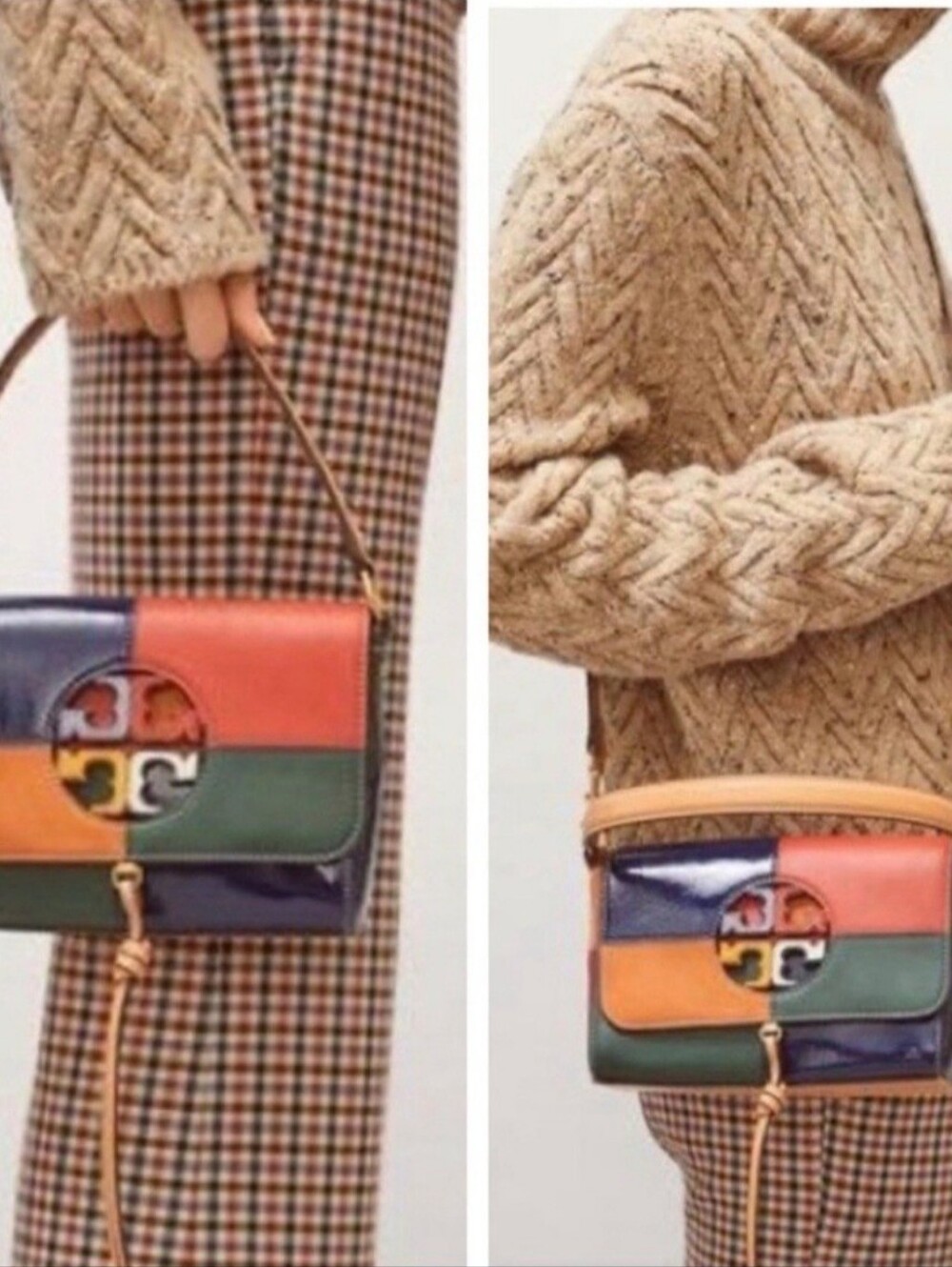 Tory Burch Miller Color-Block Small Top Handle Bag